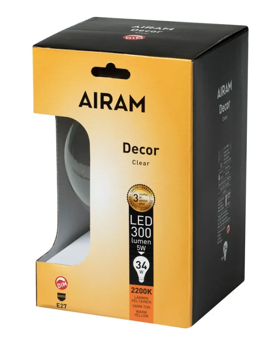 Airam Decor Glob 125 3,5W E27 300lm 2200K Dim