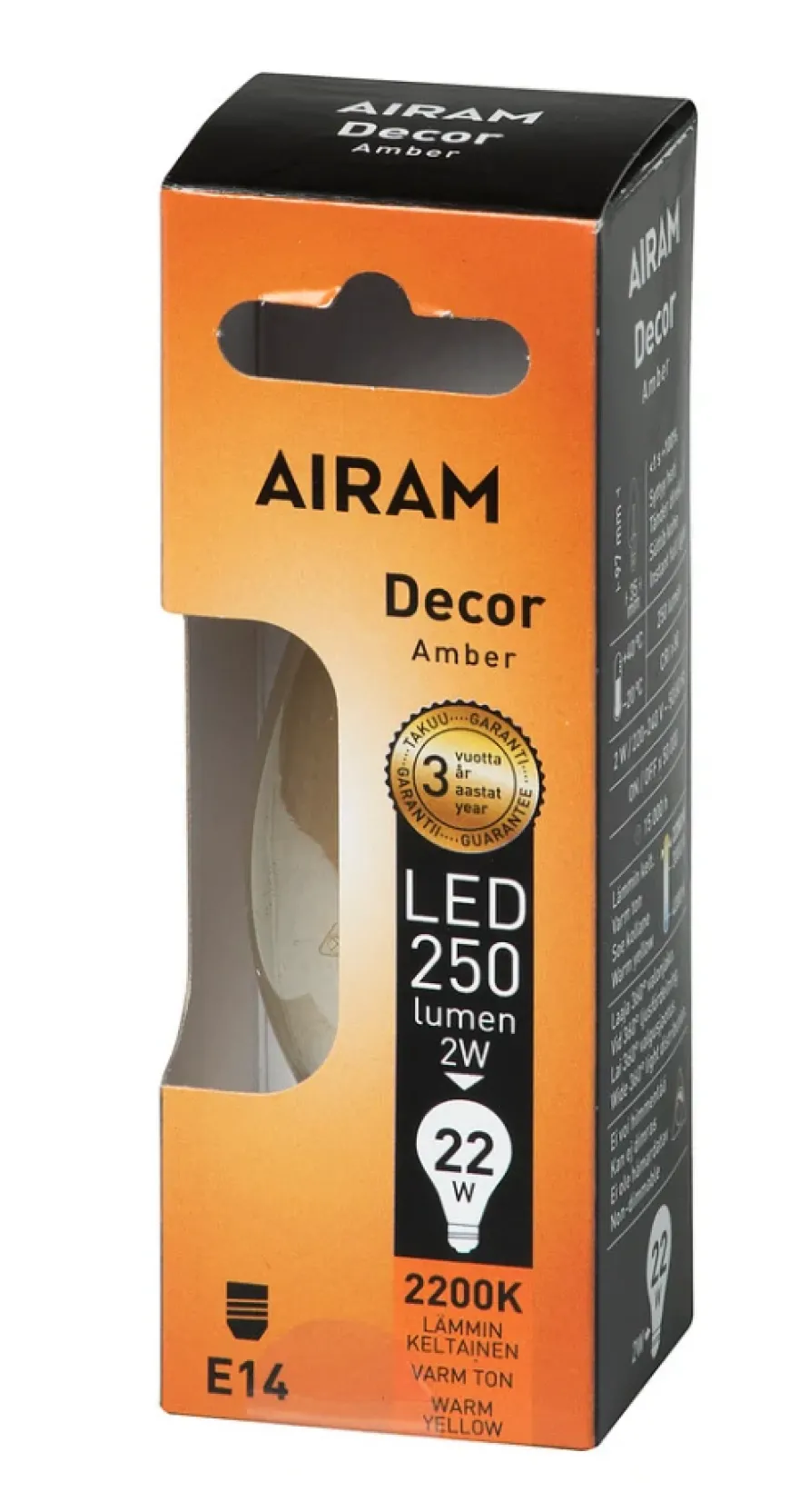 Airam LED Amber Kron E14 Dim