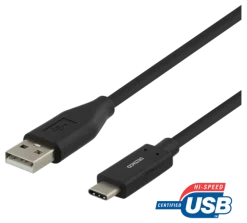 Deltaco USB-A till USB-C 3A 2m