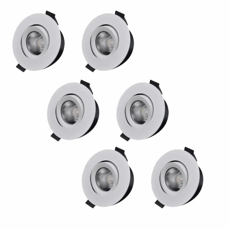 Designlight D-007 Downlight 6-pack 2700K Vit