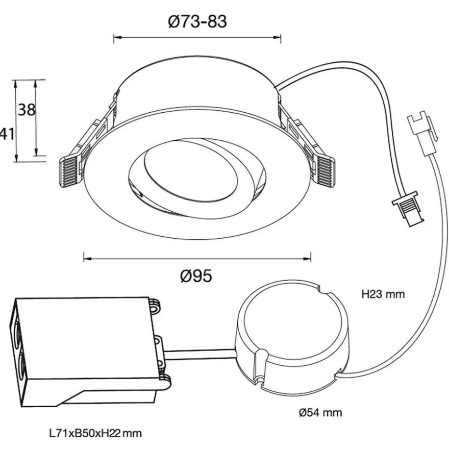 Designlight D-007 Downlight 6-pack 3000K