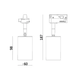 Designlight P-807 Tracklight GU10 1-fas Skenspott