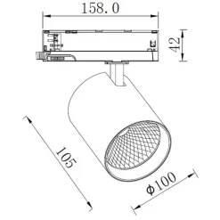 Designlight Tracklight 3-fas Switchbar 40W