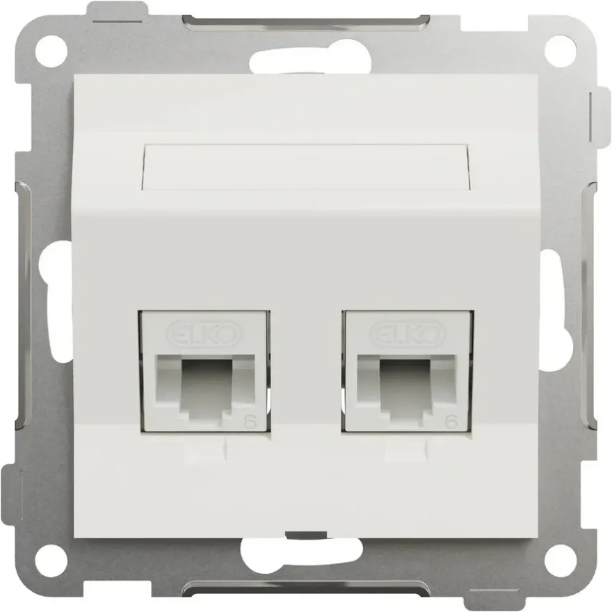 Elko RS/Plus Datauttag Keystone 2x8 Cat6 UTP Vinklad
