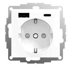 Elko RS 1-vägsuttag + 2xUSB-uttag Typ A+C Renvit