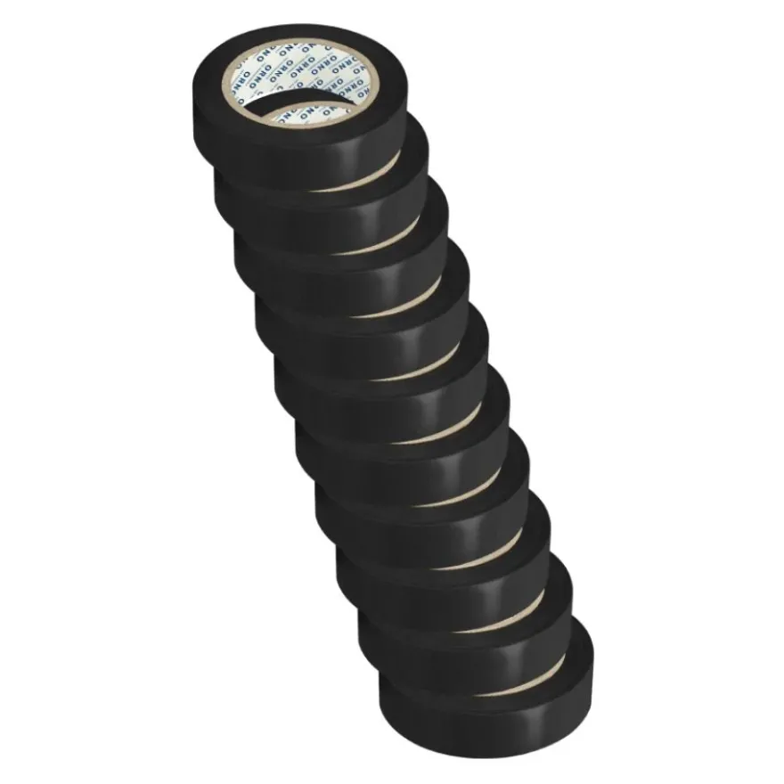 Eltejp 10-pack 15mm 10m Svart