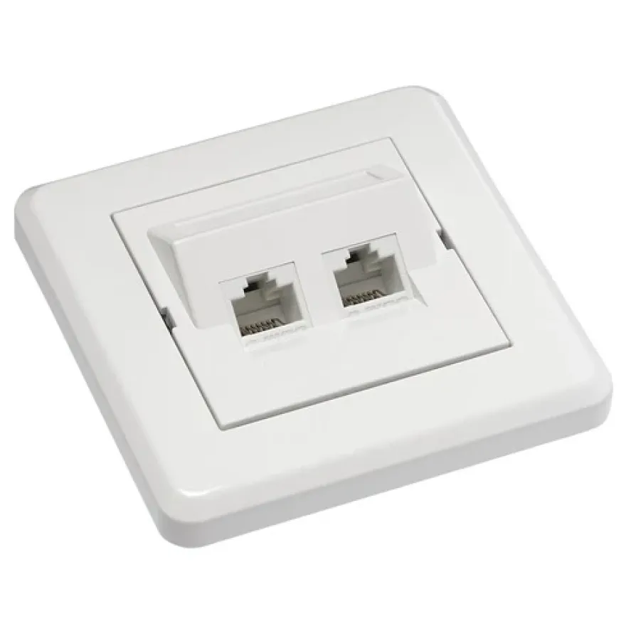 Gigamedia Datauttag 2xCat6 UTP Vinklat