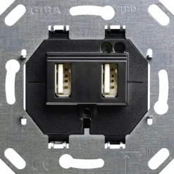 Gira USB- insats 2x5V, 2x 700mA/1x 1400mA