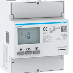Hager Energimätare ECM380D 3-fas 80A Direkt MBUS