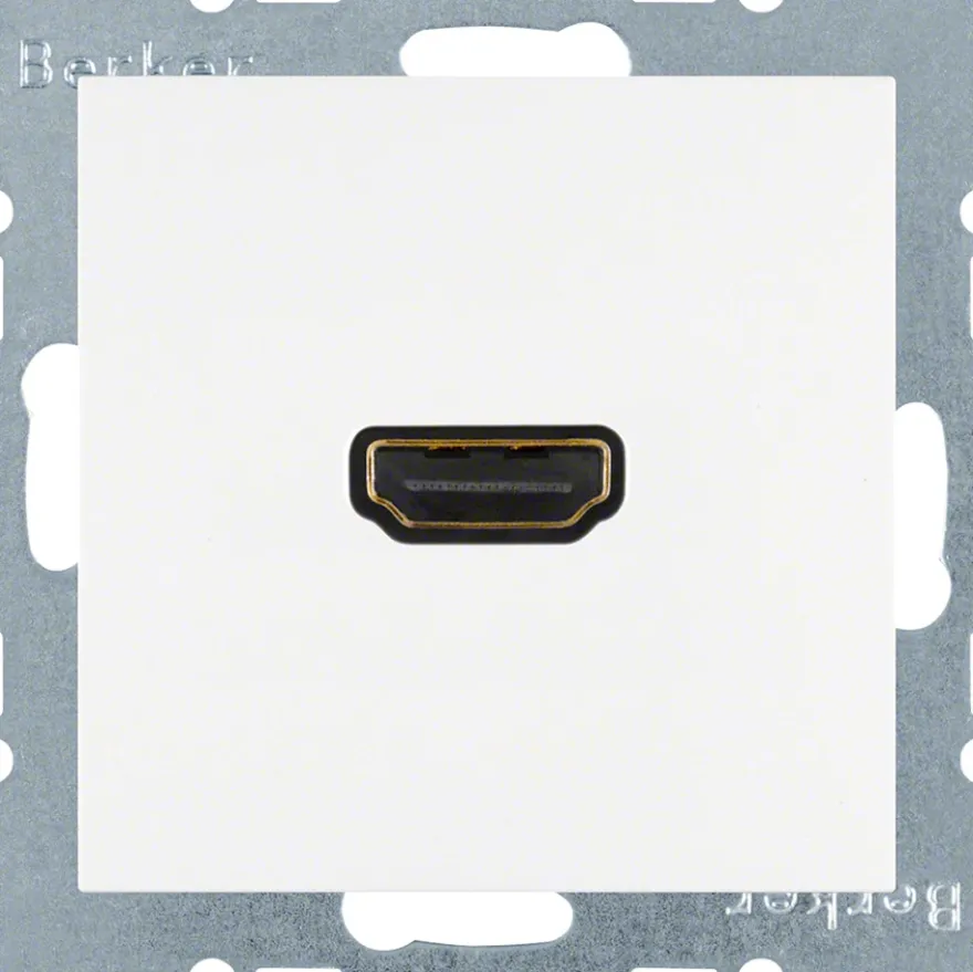 Hager S.1/B.3/B.7, Uttag 90° HDMI 1.3, Polarvit matt
