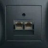 Hager S.1 Datauttag 2xRJ45 Kat6 STP Antracit