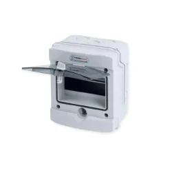 Kapsling IP65 6 moduler med rökfärgad dörr 165x201x120
