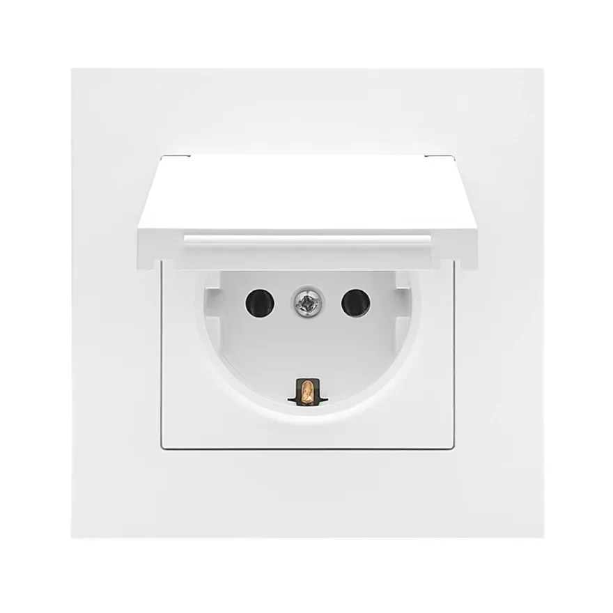 Kontakt Simon S55 1-vägsuttag med lock