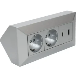 Liton Hörnbox 2-vägsuttag + USB A+C