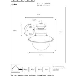 Lucide Figo Vägglampa IP44 E27