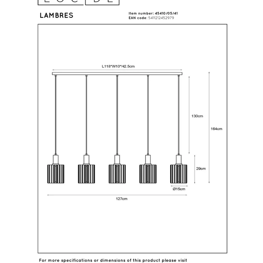 Lucide Lambres 5L Pendel E27