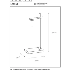 Lucide Leanne Bordslampa E27 Svart
