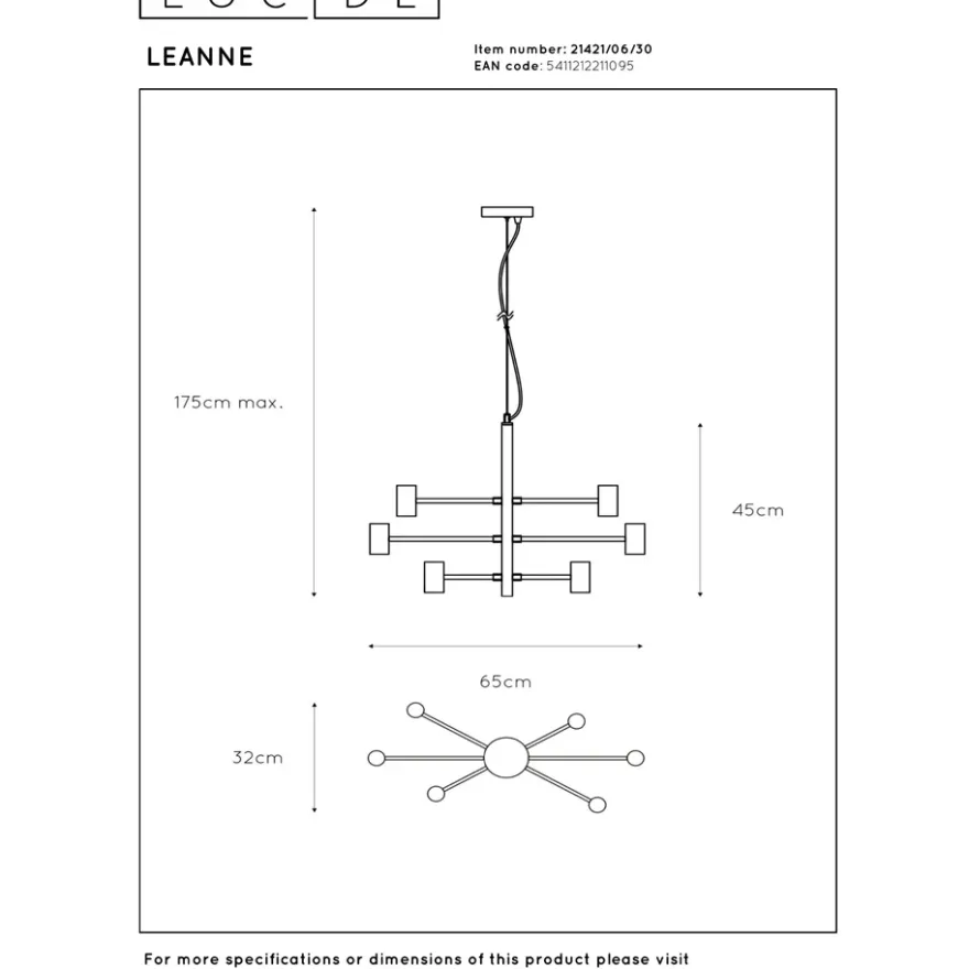 Lucide Leanne 6L Pendel E27
