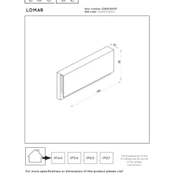 Lucide Lomar 18 Vägglampa LED Rost