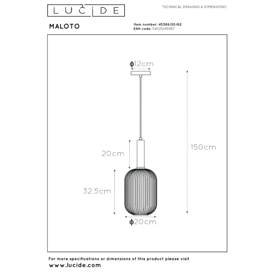 Lucide Maloto Pendel E27