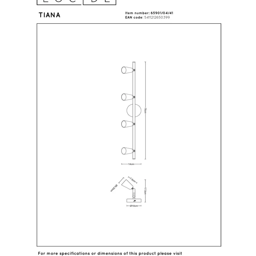 Lucide Tiana 4L Takspotlight GU10 Taupe