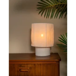 Lucide Tissaja 20 Bordslampa E14 Linne/Betong
