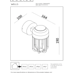 Lucide Wells Vägglampa LED Rost
