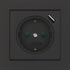 Malmbergs Optima 1-vägsuttag med 1xUSB-uttag