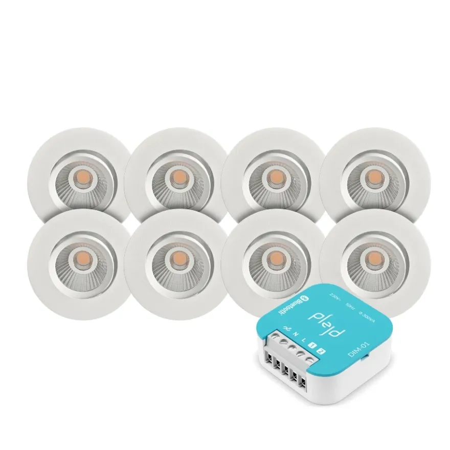 Namron Alfa Eco Downlight 8W 8-pack + Plejd