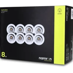 Namron Alfa Eco LED Downlight 8-pack