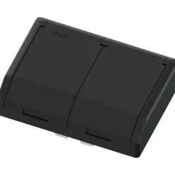 Namron Edge 2-vägsuttag med lock INF IP44