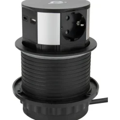 Namron Pop-Up Bordsmodul 3-vägsuttag 2xUSB Trådlös Laddning