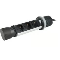 Namron Pop-Up Bordsmodul 3-vägsuttag 2xUSB