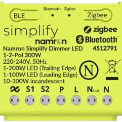 Namron Simplify Dimmer LED 1-2-Pol 300W
