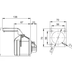 Paneluttag CEE 432-6 32A 3-fas IP44