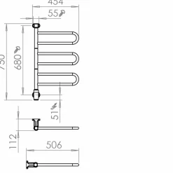 Pax Flex U 3/450 M2 Handdukstork