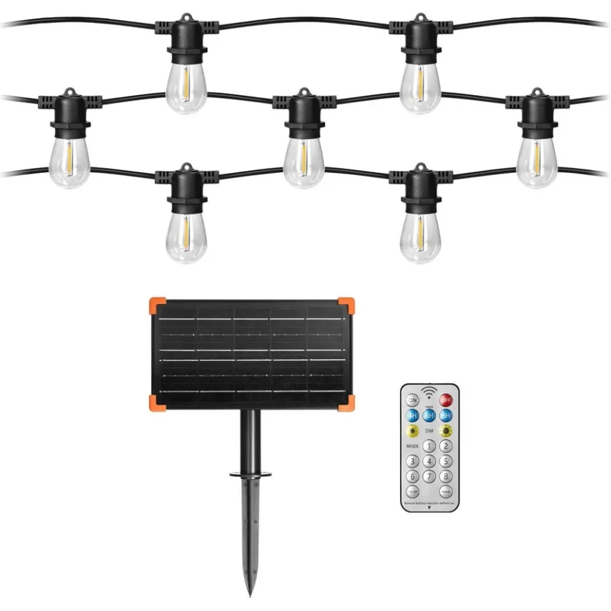 Solar LED Ljusslinga Solcell 15m
