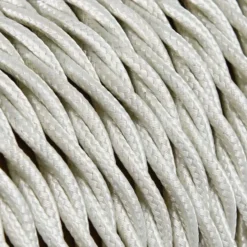 Textilkabel Tvinnad Benvit 2x0,75mm²