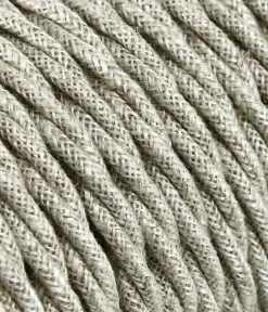 Textilkabel Tvinnad Linne Beige 2x0,75mm²