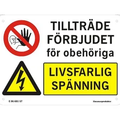 Varningsskylt F2V1 AL-plåt