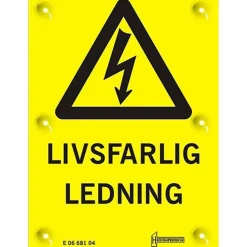 Varningsskylt H2 Livsfarlig ledning